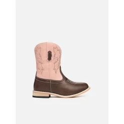 Western Boots Baxter Childrens Light Pink & Brown Junior -Famous Saddlery Shop 20372842 4