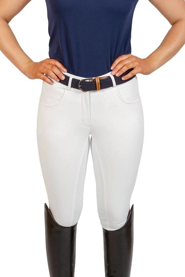 Hannah High Waisted Competition White Breech By QJ Riding Wear 6 Hannah High Waisted Competition White Breech By QJ Riding Wear - Image 6