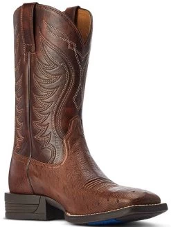 Western Boots Ariat Reckoning Dark Tabac Smooth Quill Ostrich & Nut Brown Mens -Famous Saddlery Shop Ariat Western Boots Reckoning Dark Tabac Smooth Quill Ostrich Nut Brown Mens 5