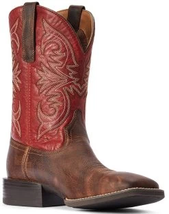 Western Boots Ariat Sport Pardner Matte Sp22 Rebel Brown & Blood Red Mens 9 Western Boots Ariat Sport Pardner Matte Sp22 Rebel Brown & Blood Red Mens -Famous Saddlery Shop Ariat Western Boots Sport Pardner Matte Sp22 Rebel Brown Blood Red Mens 3