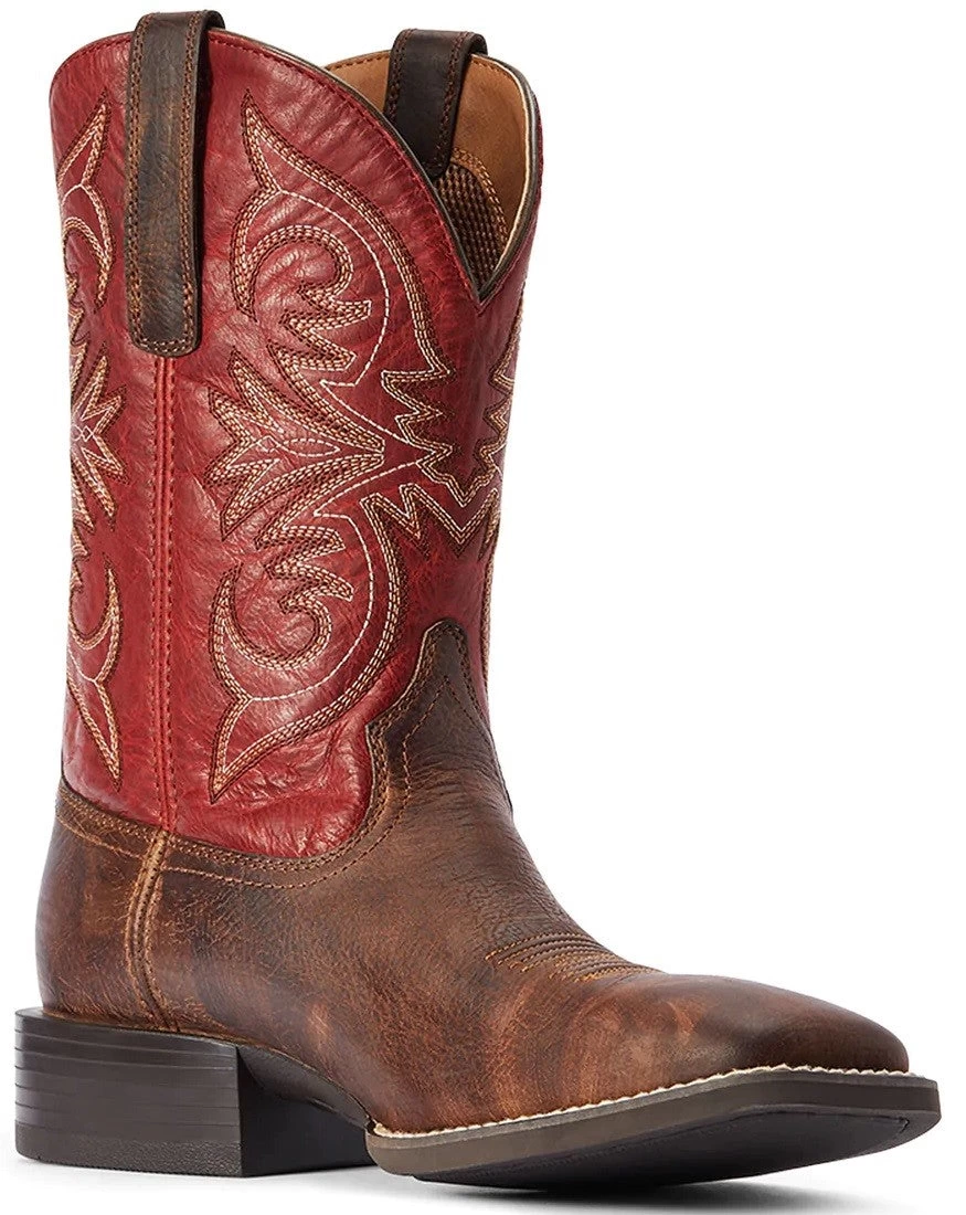Western Boots Ariat Sport Pardner Matte Sp22 Rebel Brown & Blood Red Mens 3 Western Boots Ariat Sport Pardner Matte Sp22 Rebel Brown & Blood Red Mens - Image 3
