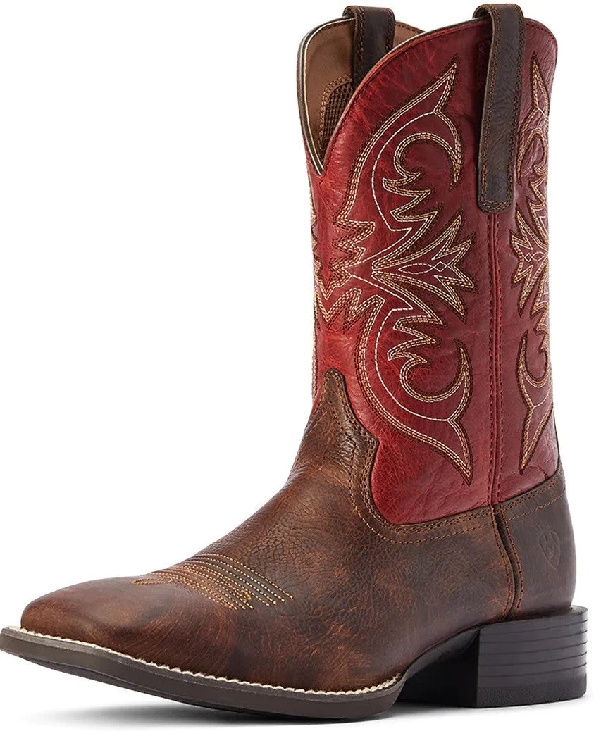 Western Boots Ariat Sport Pardner Matte Sp22 Rebel Brown & Blood Red Mens 7 Western Boots Ariat Sport Pardner Matte Sp22 Rebel Brown & Blood Red Mens - Image 7