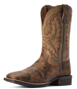 Ariat Men's Wilder Antique Grey & Brown Bomber Western Boots