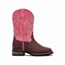 Western Boots Baxter Childrens Pink & Brown Youth -Famous Saddlery Shop Baxter Western Boots Childrens Pink Brown Youth 4