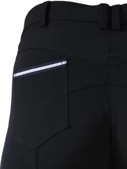 CoolMax Black Breeches In Sizes 6 To 28 - With Silicone Seat Grip 12 CoolMax Black Breeches In Sizes 6 To 28 - With Silicone Seat Grip -Famous Saddlery Shop Black summer breeches pocket detail