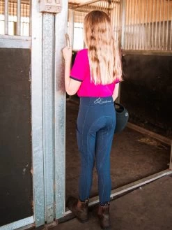 Child's Navy Lexington Tights In Earlwood -Famous Saddlery Shop Earlwood Lexington Tights Navy Childs 6