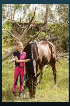 Jodhpurs Peter Williams Gel Seat Pull On Pink & Purple Childs -Famous Saddlery Shop Peter Williams Gel Seat Pull On Jodhpurs Pink Purple Childs 4