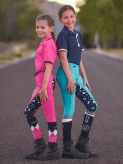 Jodhpurs Peter Williams Pull On Unicorn Printed Pink & Navy Childs -Famous Saddlery Shop Peter Williams Pull On Unicorn Printed Jodhpurs Pink Navy Childs 11