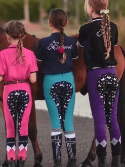 Jodhpurs Peter Williams Pull On Unicorn Printed Pink & Navy Childs -Famous Saddlery Shop Peter Williams Pull On Unicorn Printed Jodhpurs Pink Navy Childs 12