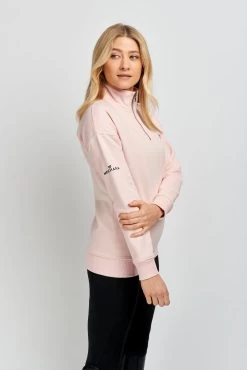 Mochara Half Zip Sweatshirt -Famous Saddlery Shop Pinkhalfzipmain 1000x 677df5c3 0926 4a92 80c4 3fd62fb22b15