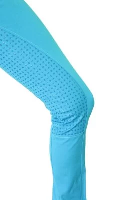 Micro Woven Cotton Blend Jodhpurs In Turquoise - Final Runout, Last Sizes -Famous Saddlery Shop Turquoise Cotton Micro Woven Jods 6