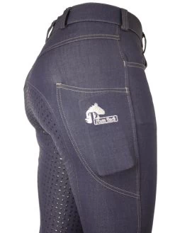 Denim Jodhpurs With Silicone Seat And Phone Pocket