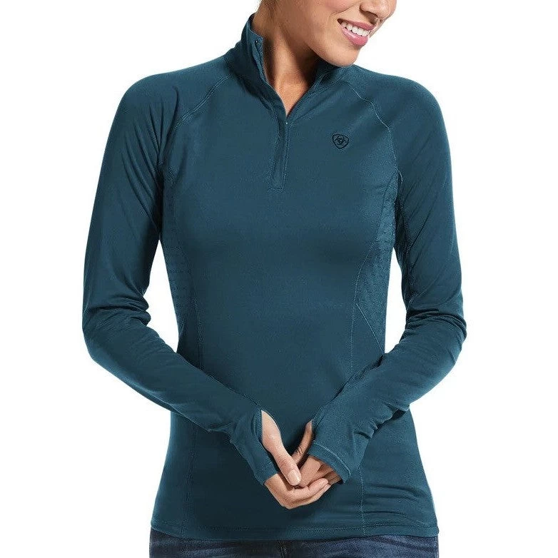 Eurasian Teal Ladies' Ariat Top Lowell 2.0 1/4 Zip W22 Baselayer 1 Eurasian Teal Ladies' Ariat Top Lowell 2.0 1/4 Zip W22 Baselayer