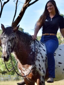 Bootleg Denim Riding Jeans With Phone Pockets, Choose Your Length And Silicone Option -Famous Saddlery Shop bootleg horse riding jeans woman on horse 8187aa41 a6eb 4066 9793 31d10a333210