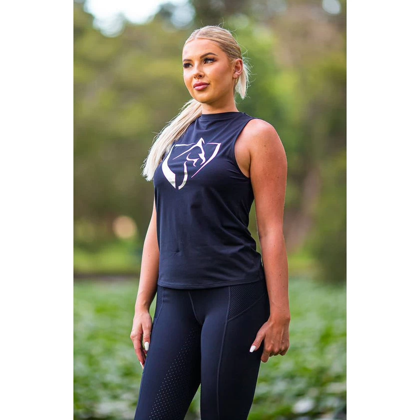 Bare Equestrian's Ecoluxe Tank: Recycled With Foil Logo 1 Bare Equestrian's Ecoluxe Tank: Recycled With Foil Logo