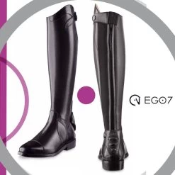 Ego7 Aries Long Boot - Black - Sizes 34-39 -Famous Saddlery Shop ego7 aries long boot black sizes 34 39 trailrace equestrian outfitters 4