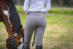 Grey Hannah High Waisted Breech By QJ Riding Wear