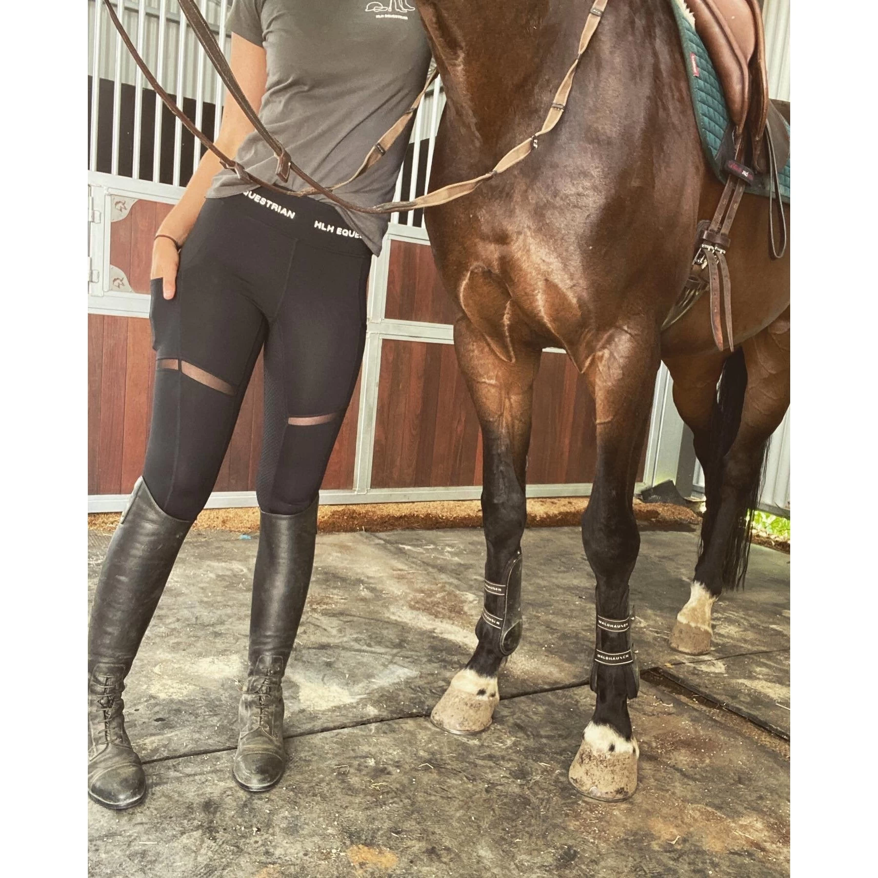 Black HLH Equestrian Apparel Comfort 1st Schooling Tights 1 Black HLH Equestrian Apparel Comfort 1st Schooling Tights