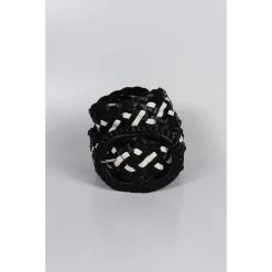 Leather Plaited Belt - Black & White -Famous Saddlery Shop leather plaited belt black white hitchley harrow 3