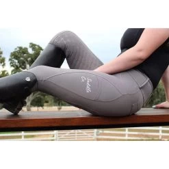 Saddle Co "The Label" Equestrian Riding Tights In Grey -Famous Saddlery Shop saddle co the label equestrian riding tights stone grey vivarchie equestrian 3